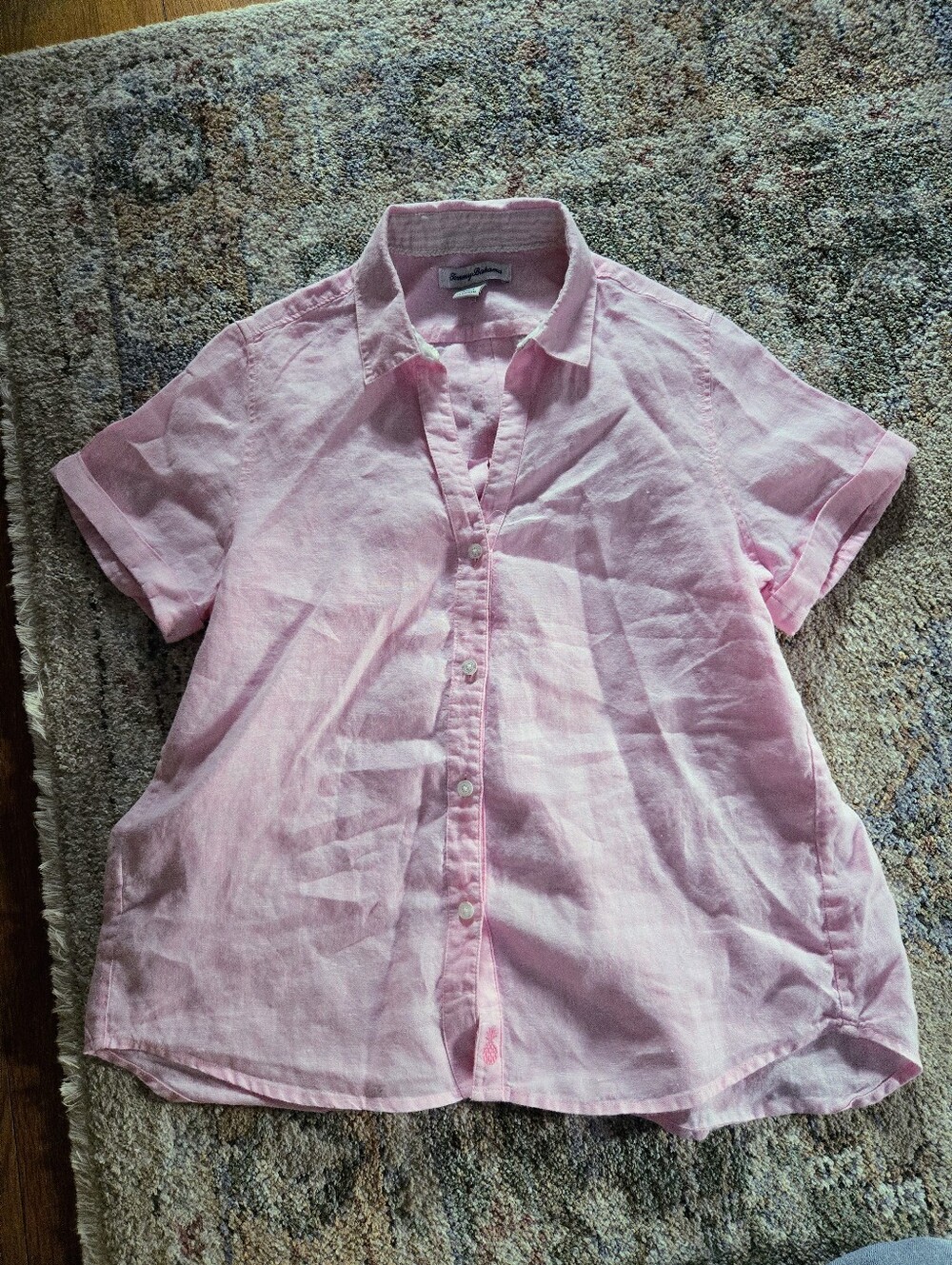 Tommy Bahama Pale Pink Linen Button-Up Shirt XS
